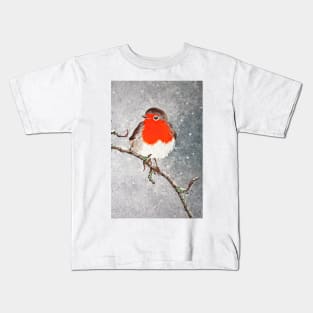 Winter Robin Kids T-Shirt